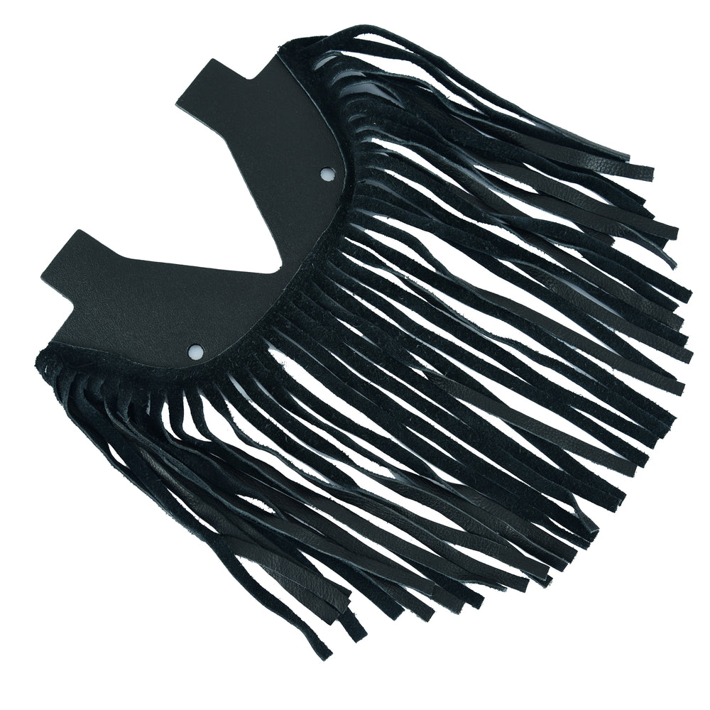 B1004 Black Leather Floor Boards with Fringe - Small-Daniel Smart Mfg - Retail