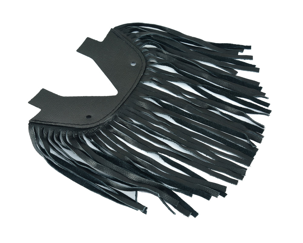 B1004 Black Leather Floor Boards with Fringe - Small-Daniel Smart Mfg - Retail