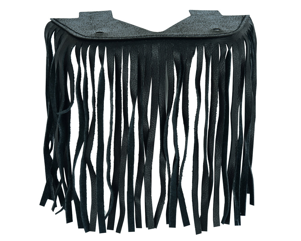 B1004 Black Leather Floor Boards with Fringe - Small-Daniel Smart Mfg - Retail