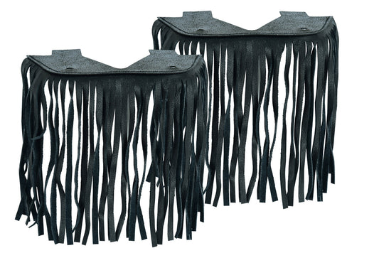 B1004 Black Leather Floor Boards with Fringe - Small-Daniel Smart Mfg - Retail