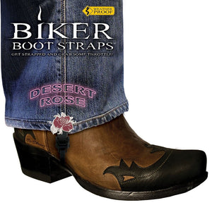 BBS/DR4 Weather Proof- Boot Straps- Desert Rose- 4 Inch-Biker Boot Straps-Daniel Smart Mfg - Retail