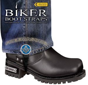 BBS/FM6 Weather Proof- Boot Straps- Freemasons- 6 Inch-Biker Boot Straps-Daniel Smart Mfg - Retail