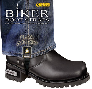 BBS/UA6 Weather Proof- Boot Straps- US Army- 6 Inch-Biker Boot Straps-Daniel Smart Mfg - Retail