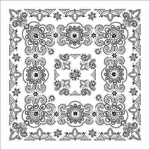 BD2506 Bandana Texas Paisley White [27" x27"]-Daniel Smart Mfg - Retail