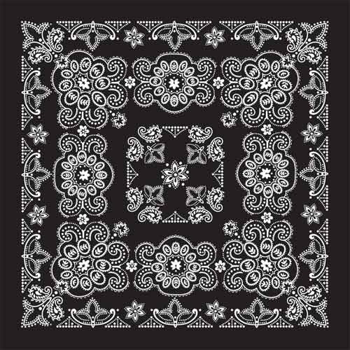 BD2508 Bandana Texas Paisley Black [27" x27"]-Daniel Smart Mfg - Retail