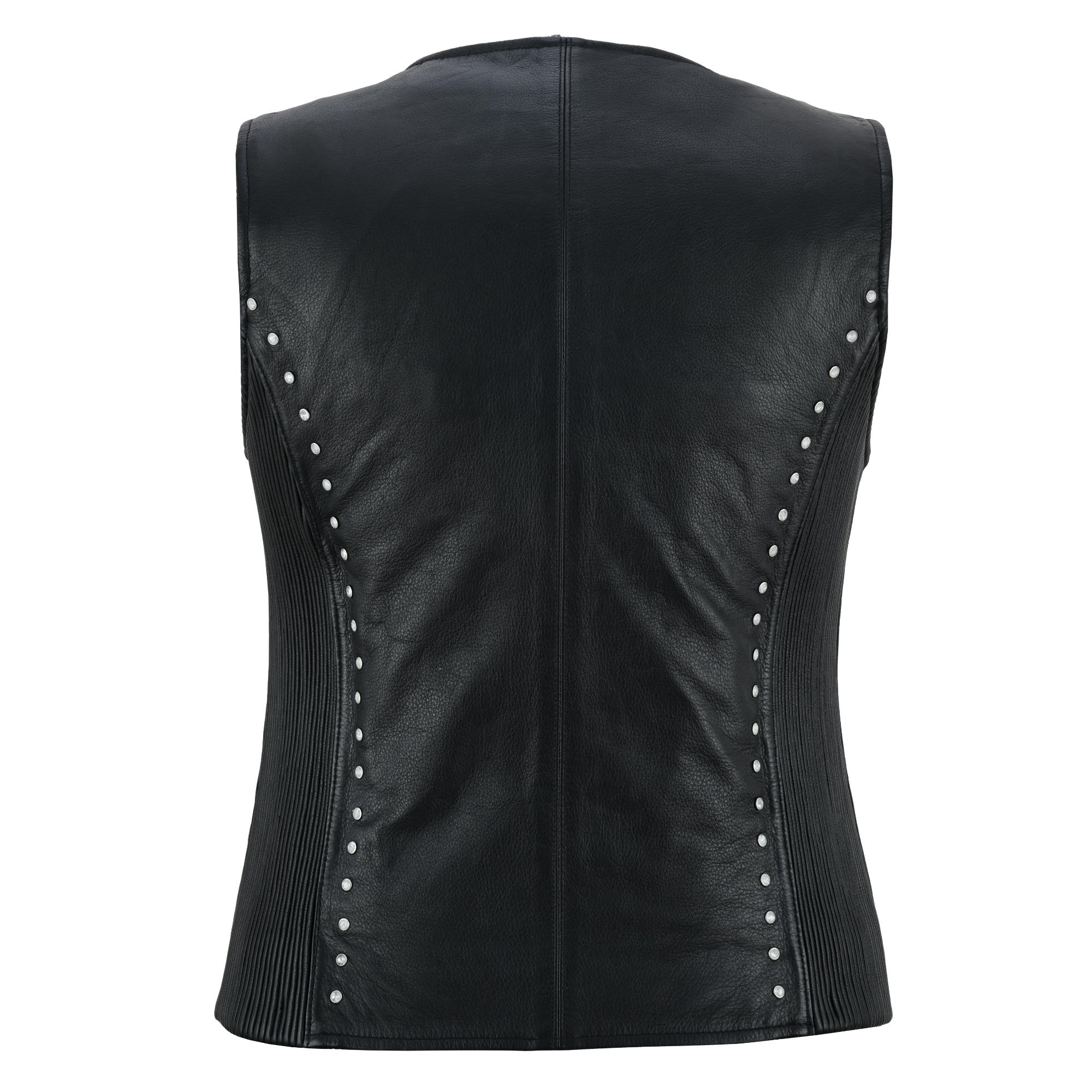 Biker Babe - Women's Leather Vest-Womens Leather Vests-Daniel Smart Mfg - Retail