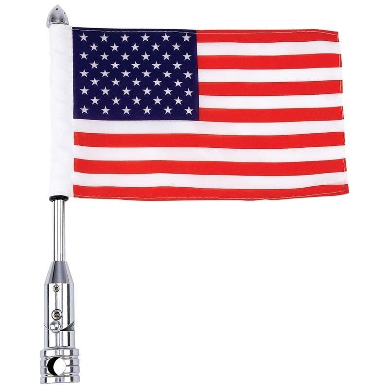 BKFLAGPL Motorcycle Flagpole Mount & USA Flag-Daniel Smart Mfg - Retail