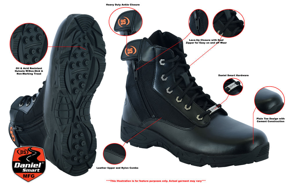 Black Ops - Men's Leather Motorcycle Boots-Mens Motorcycle Boots-Daniel Smart Mfg - Retail