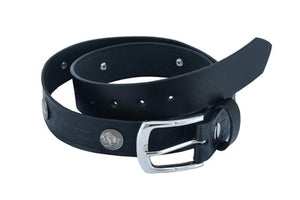 BLT2012 Classic Black Leather Belt with Buffalo Nickel-Belts-Daniel Smart Mfg - Retail