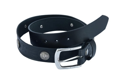 BLT2012 Classic Black Leather Belt with Buffalo Nickel-Daniel Smart Mfg - Retail