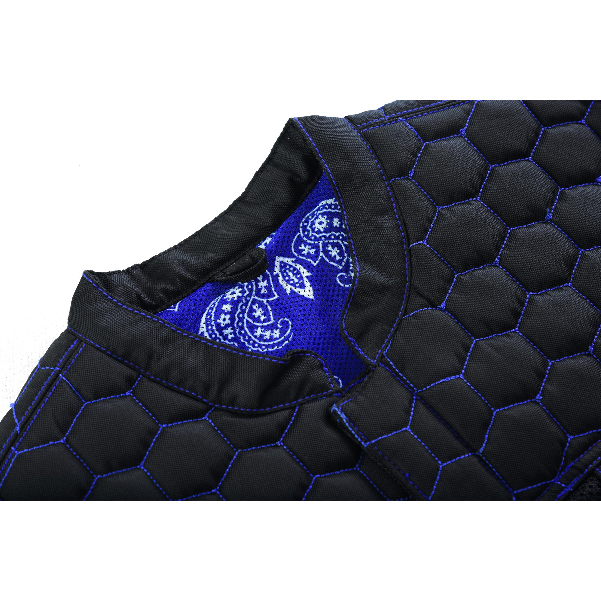 Blue Soul Men's Black Mesh Textile Vest with Blue Paisley Liner-Daniel Smart Mfg - Retail