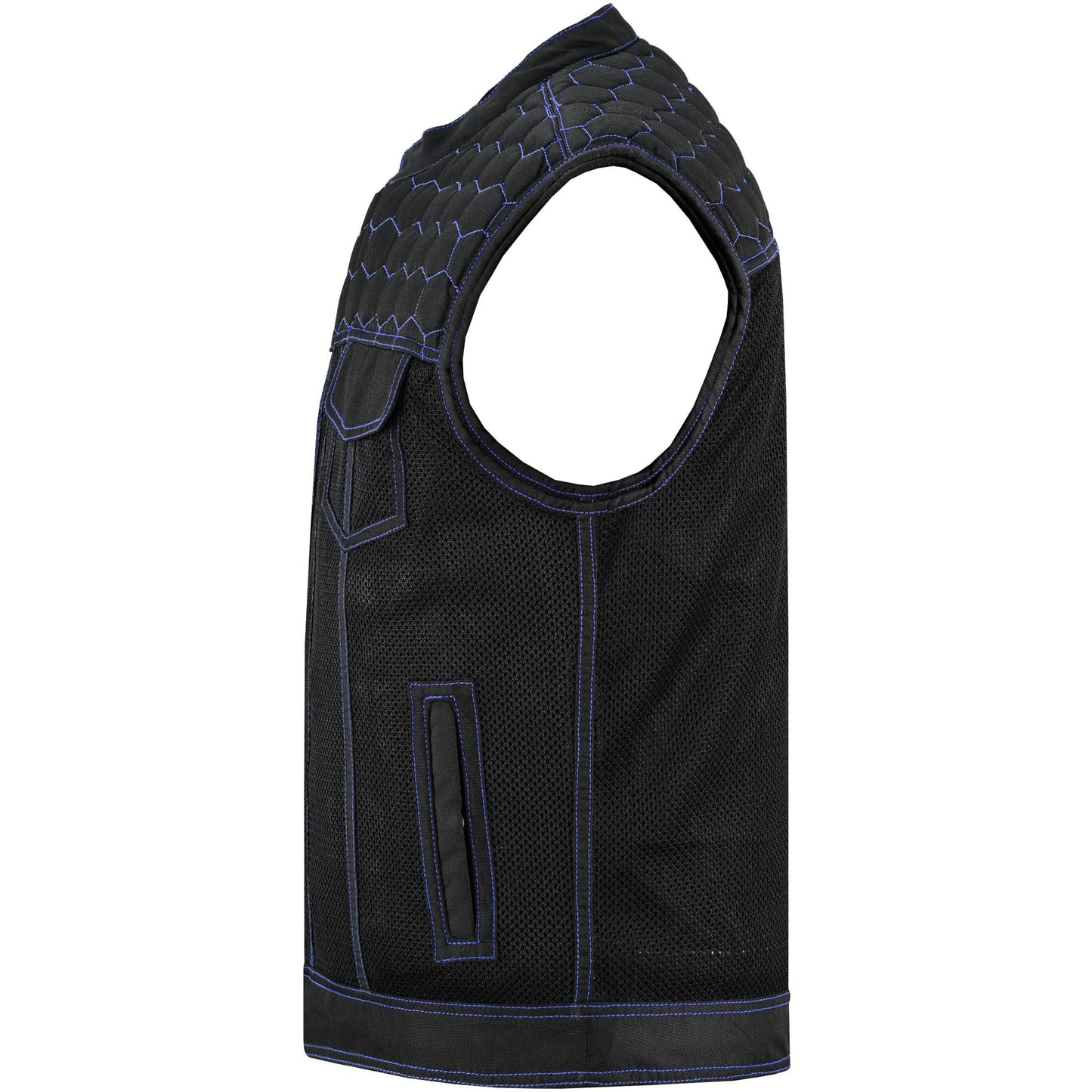 Blue Soul Men's Black Mesh Textile Vest with Blue Paisley Liner-Daniel Smart Mfg - Retail