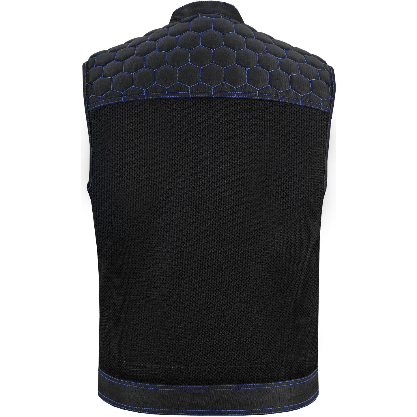 Blue Soul Men's Black Mesh Textile Vest with Blue Paisley Liner-Daniel Smart Mfg - Retail