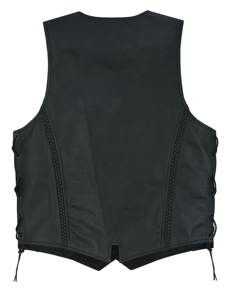 Braid - Women's Leather Vest-Womens Leather Vests-Daniel Smart Mfg - Retail