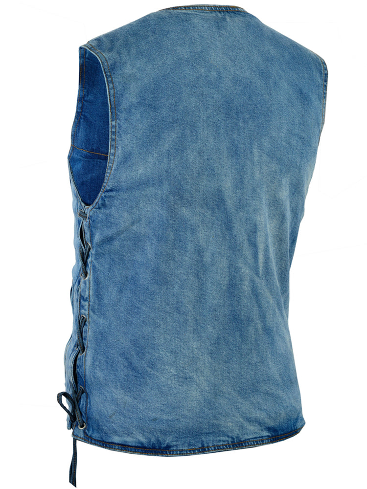 Bullit - Motorcycle Denim Vest-Mens Denim Vests-Daniel Smart Mfg - Retail