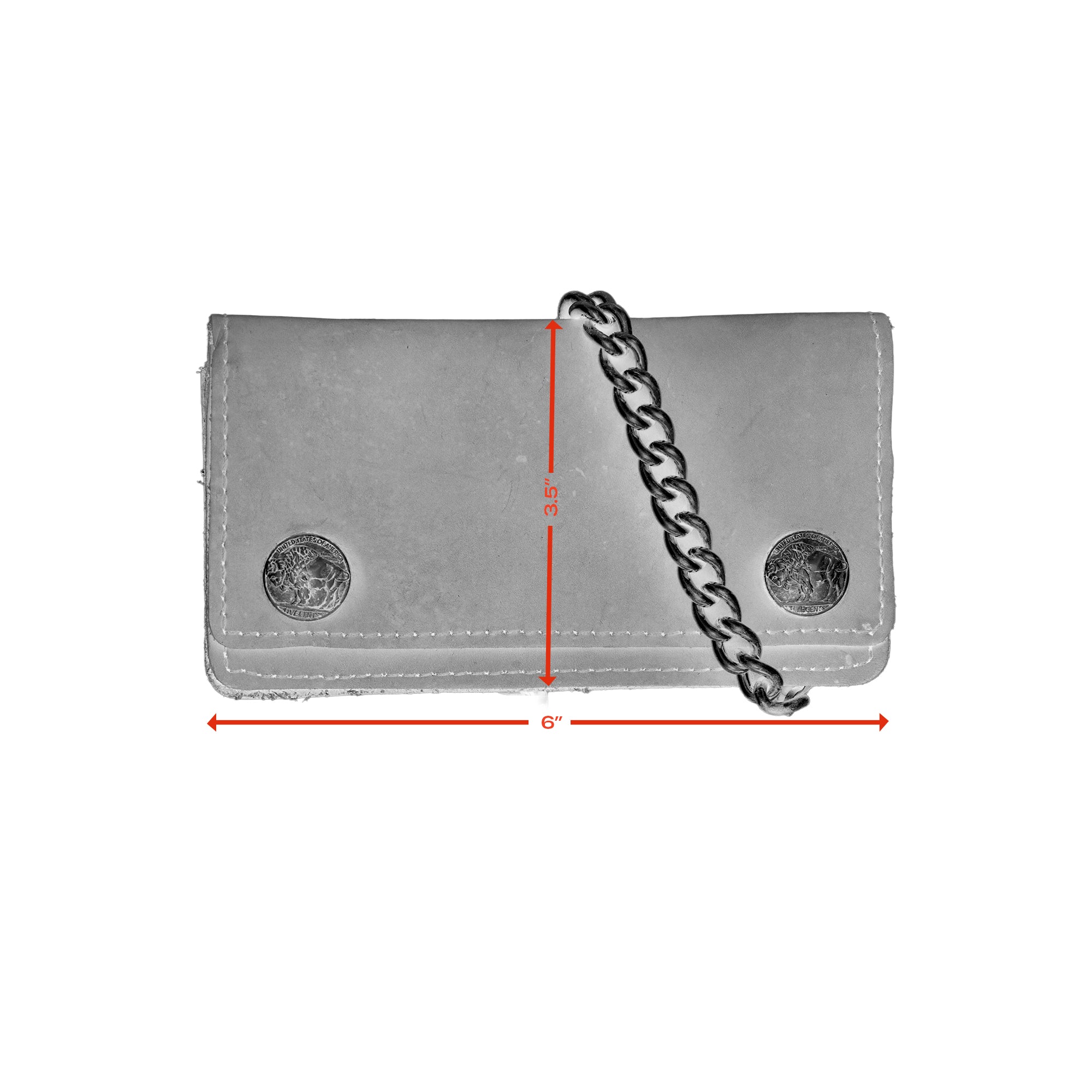 Buffalo Nickel Snap Brown Leather Long Bi-Fold Biker Wallet