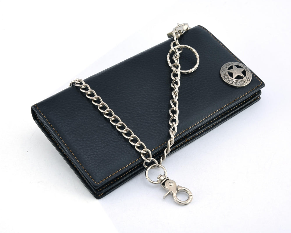 BWC236 Black Texas Star Concho Leather Wallet-wallets-Daniel Smart Mfg - Retail