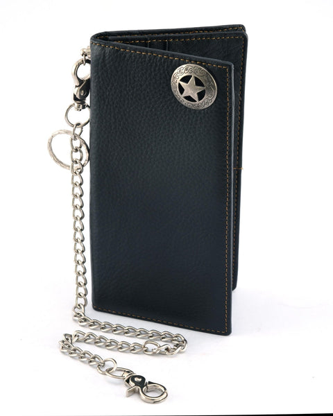 Black Texas Star Concho Leather Wallet