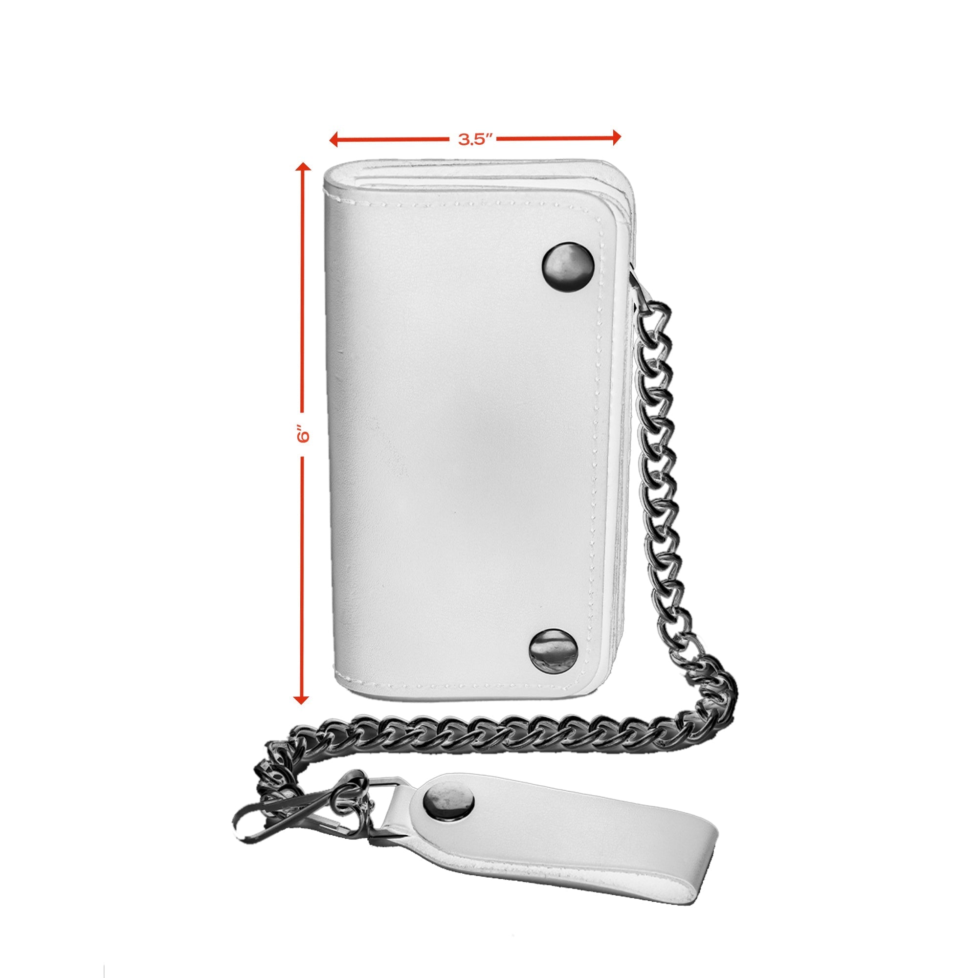 Black Leather Long Bi-Fold Biker Chain Wallet