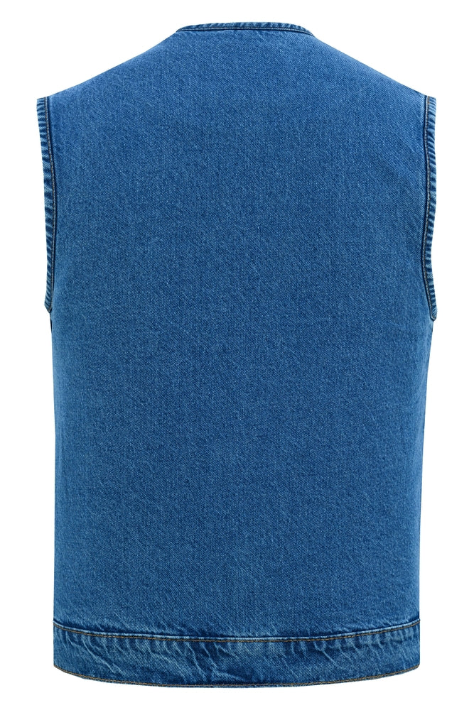 Cage - Motorcycle Denim Vest-Mens Denim Vests-Daniel Smart Mfg - Retail