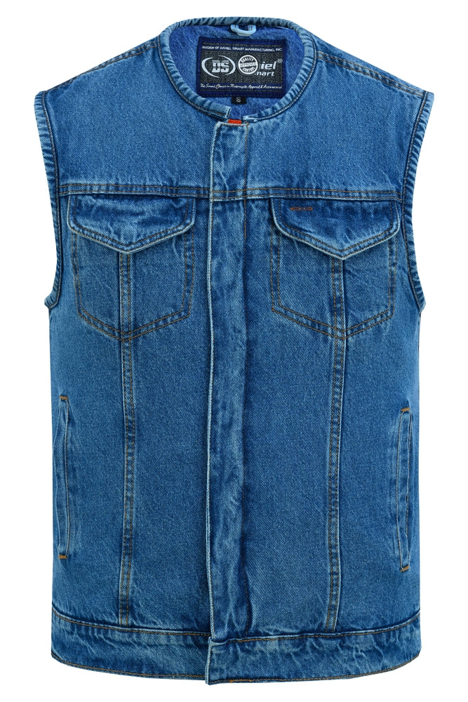 Cage - Motorcycle Denim Vest-Mens Denim Vests-Daniel Smart Mfg - Retail
