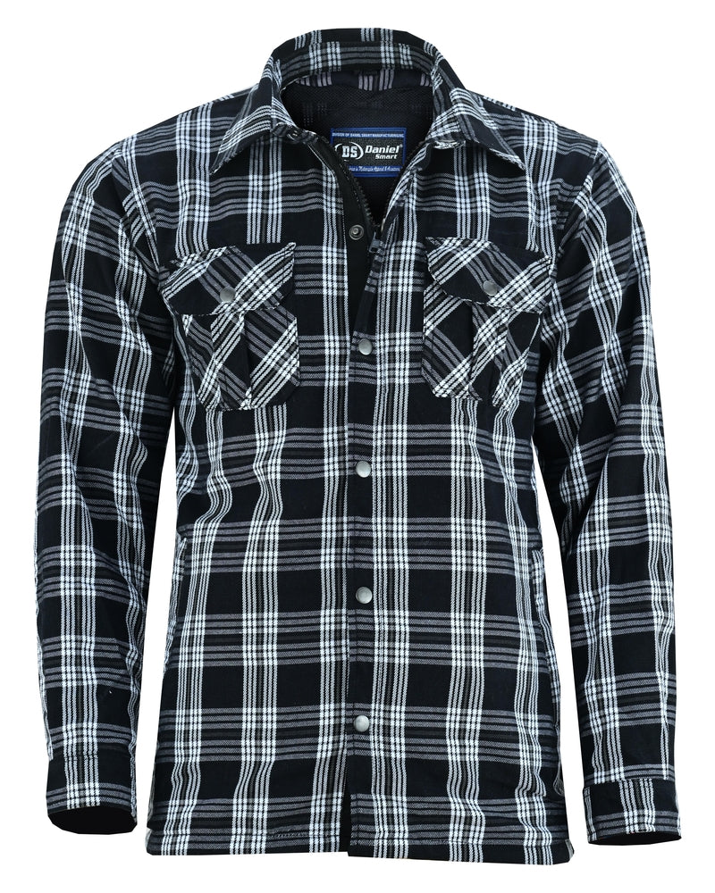 Checkered Champ Men's Black and White Armored Flannel Shirt-Daniel Smart Mfg - Retail