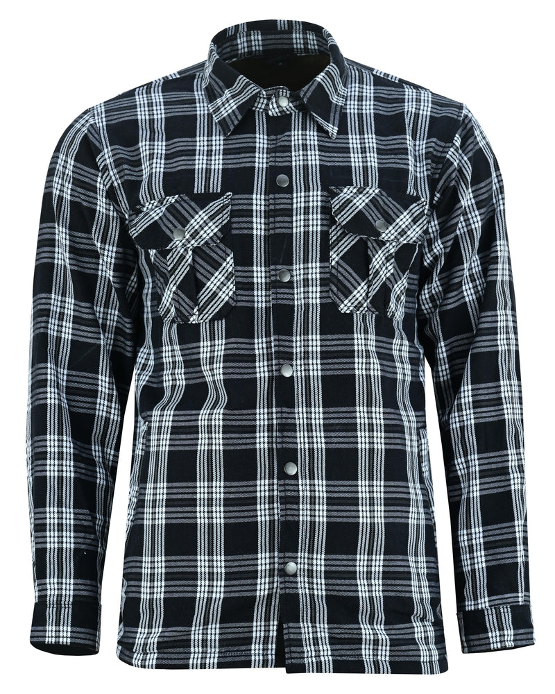 Checkered Champ Men's Black and White Armored Flannel Shirt-Daniel Smart Mfg - Retail