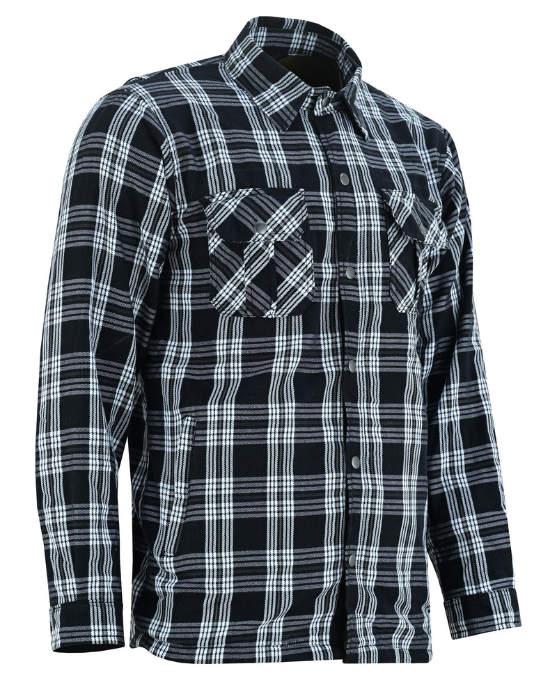 Checkered Champ Men's Black and White Armored Flannel Shirt-Daniel Smart Mfg - Retail