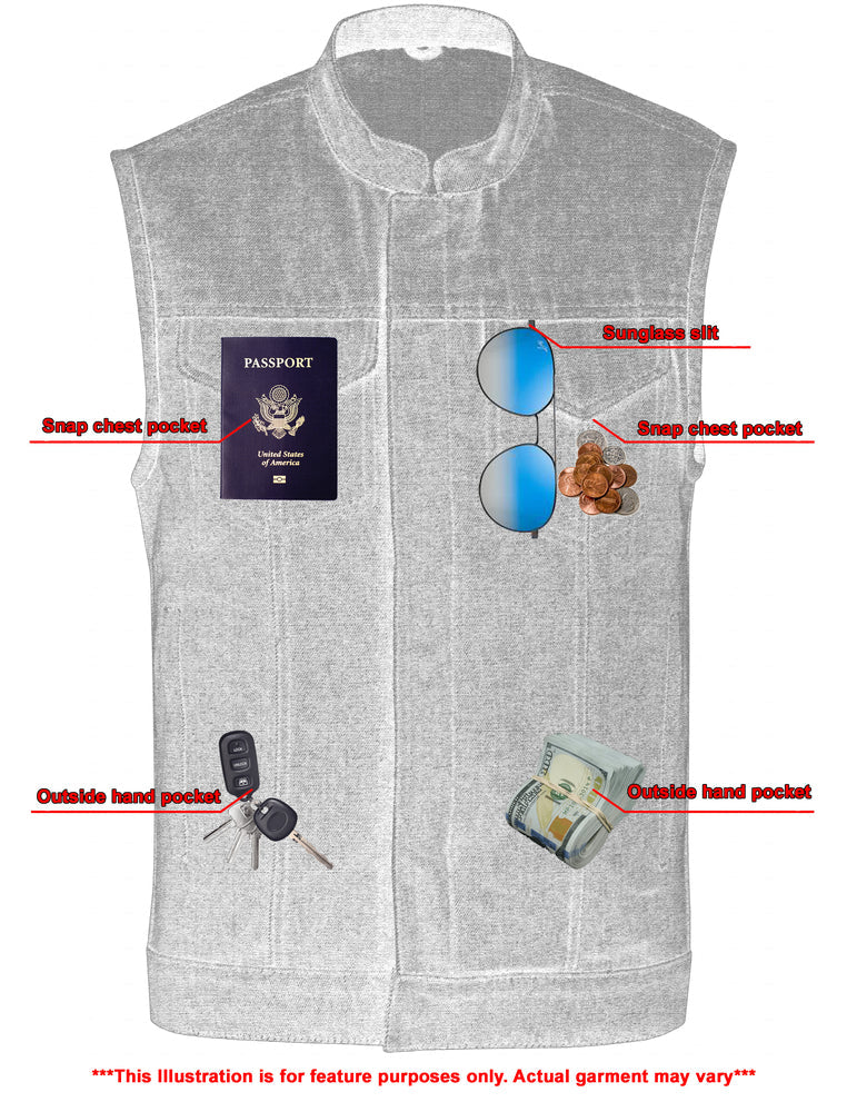 Chopper - Motorcycle Denim Vest-Mens Denim Vests-Daniel Smart Mfg - Retail