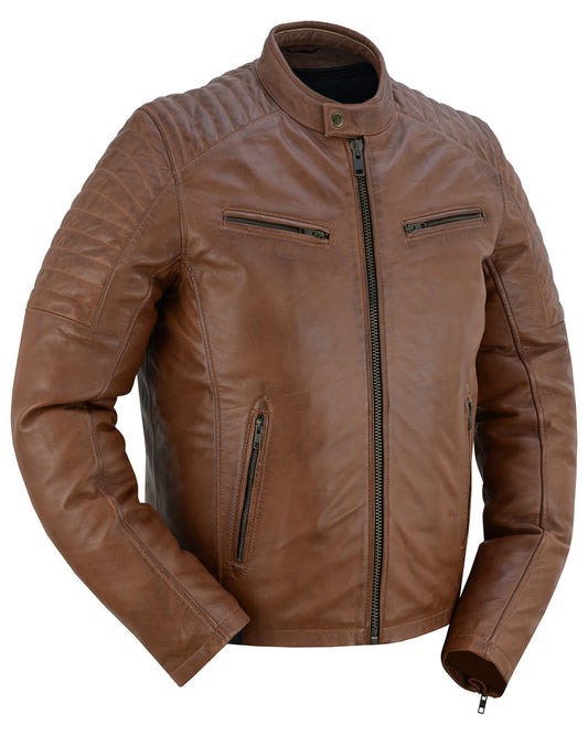 Copper Slayer Men's Sheepskin Leather Fashion Jacket with Snap Button-Daniel Smart Mfg - Retail