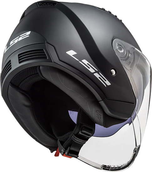 Copter Solid Open Face Motorcycle Helmet W/ SunShield Matte Black LS2 Helmets