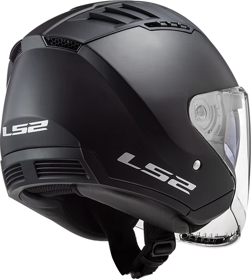 Copter Solid Open Face Motorcycle Helmet W/ SunShield Matte Black LS2 Helmets