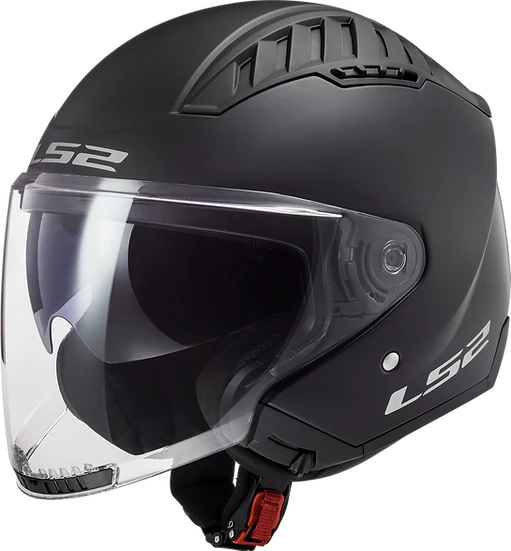 Copter Solid Open Face Motorcycle Helmet W/ SunShield Matte Black LS2 Helmets