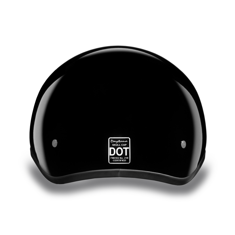 D1-A D.O.T. DAYTONA SKULL CAP- HI-GLOSS BLACK-Daniel Smart Mfg - Retail