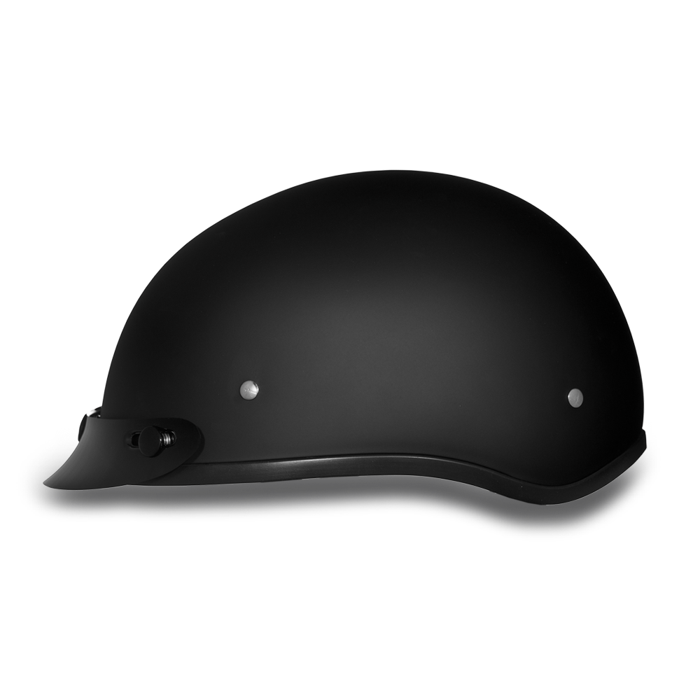 D1-B D.O.T. DAYTONA SKULL CAP - DULL BLACK-1/2 Shell Helmets-Daniel Smart Mfg - Retail