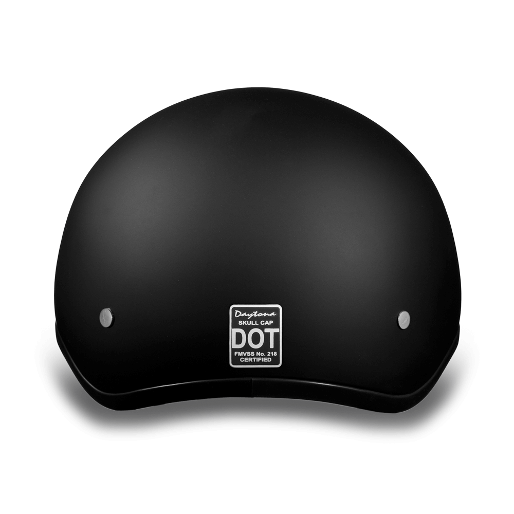 D1-BNS D.O.T. DAYTONA SKULL CAP W/O VISOR - DULL BLACK-1/2 Shell Helmets-Daniel Smart Mfg - Retail