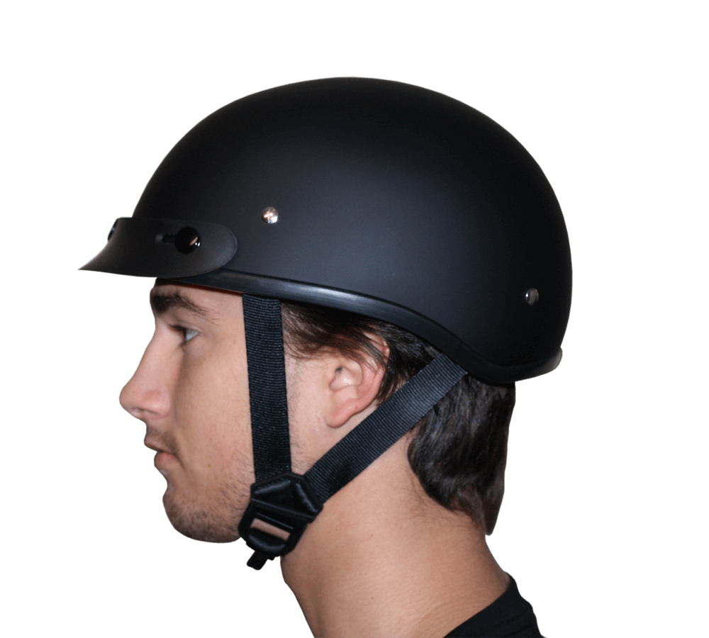 D1-BNS D.O.T. DAYTONA SKULL CAP W/O VISOR - DULL BLACK-1/2 Shell Helmets-Daniel Smart Mfg - Retail