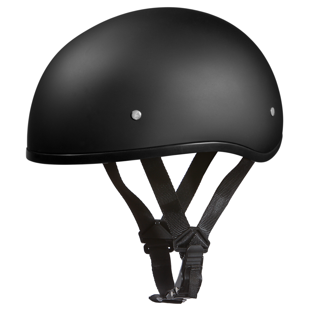D1-BNS D.O.T. DAYTONA SKULL CAP W/O VISOR - DULL BLACK-1/2 Shell Helmets-Daniel Smart Mfg - Retail