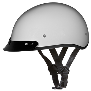 DOT Approved Daytona Skull Cap Half Shell Motorcycle Helmet - Beanie Style for Motorcycles, Cruisers, Scooters, and Mopeds - Pearl White