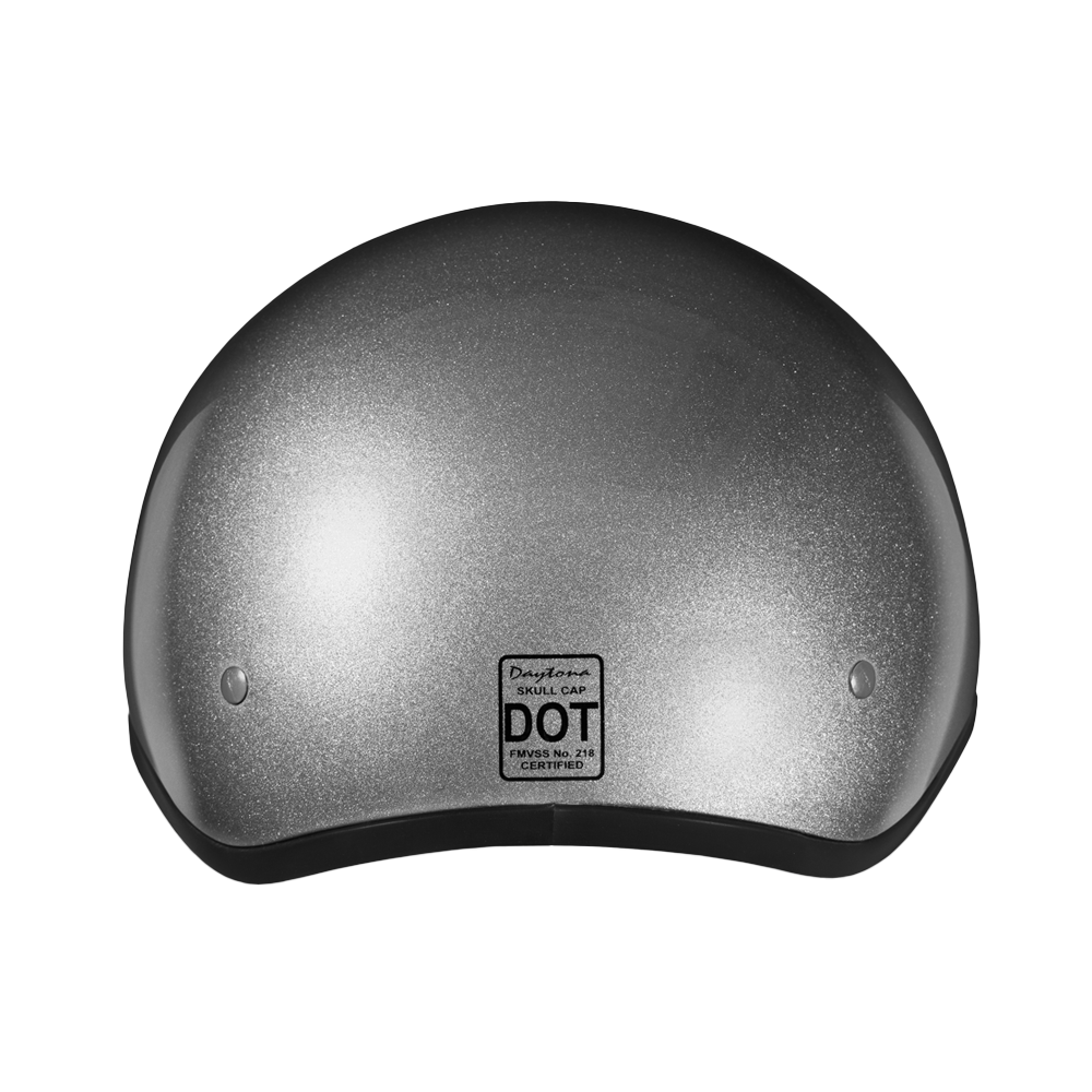Daytona Skull Cap Helmet Silver Metallic (Size: 2XL)