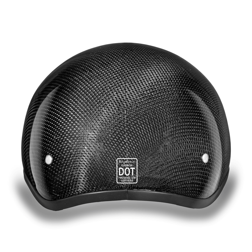 D2-GNS D.O.T. DAYTONA SKULL CAP W/O VISOR- GREY CARBON FIBER-1/2 Shell Helmets-Daniel Smart Mfg - Retail