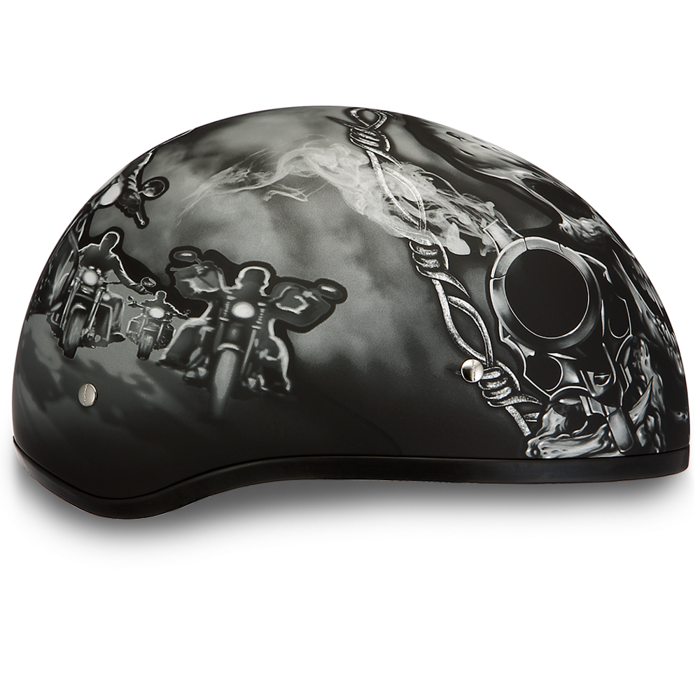 D6-G D.O.T. DAYTONA SKULL CAP - W/ GUNS-1/2 Shell Helmets-Daniel Smart Mfg - Retail