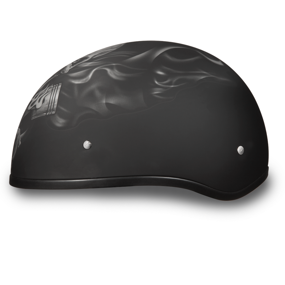 D6-PS D.O.T. DAYTONA SKULL CAP - W/ PISTONS SKULL-1/2 Shell Helmets-Daniel Smart Mfg - Retail