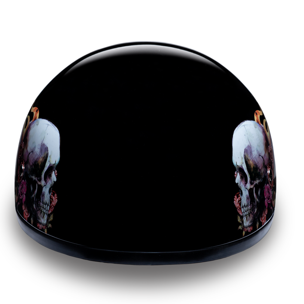 D6-SKW D.O.T. DAYTONA SKULL CAP - W/ SKULL WINGS-1/2 Shell Helmets-Daniel Smart Mfg - Retail