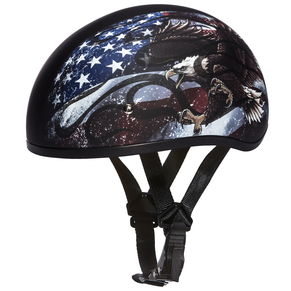 D6-USA D.O.T. DAYTONA SKULL CAP - W/ USA-1/2 Shell Helmets-Daniel Smart Mfg - Retail
