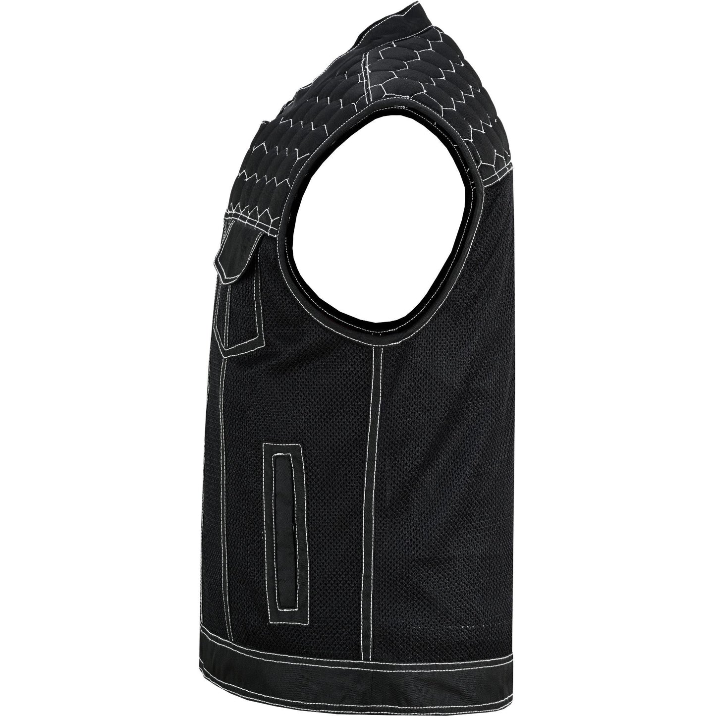 Dark Striker Men's Black Mesh Textile Vest with White Paisley Liner-Daniel Smart Mfg - Retail