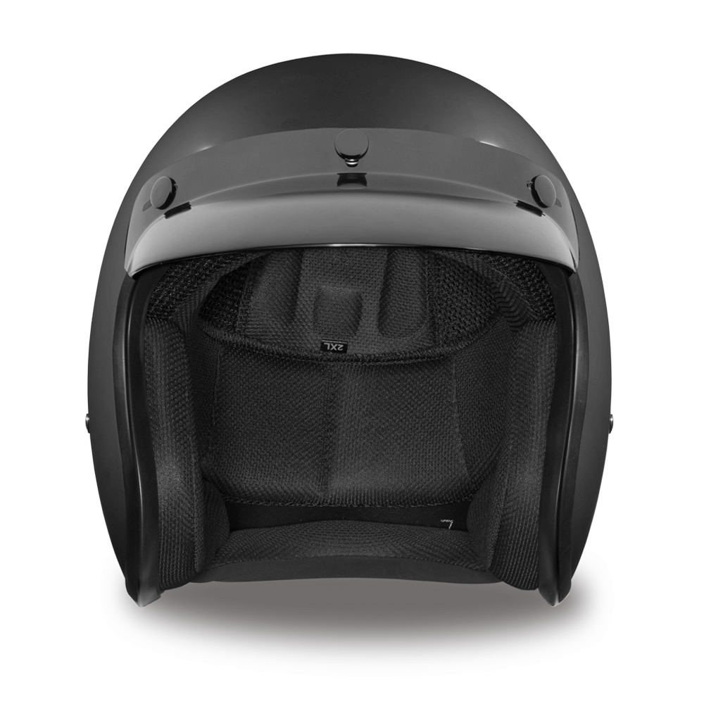 DC1-B D.O.T. DAYTONA CRUISER - DULL BLACK-3/4 Shell Helmets-Daniel Smart Mfg - Retail