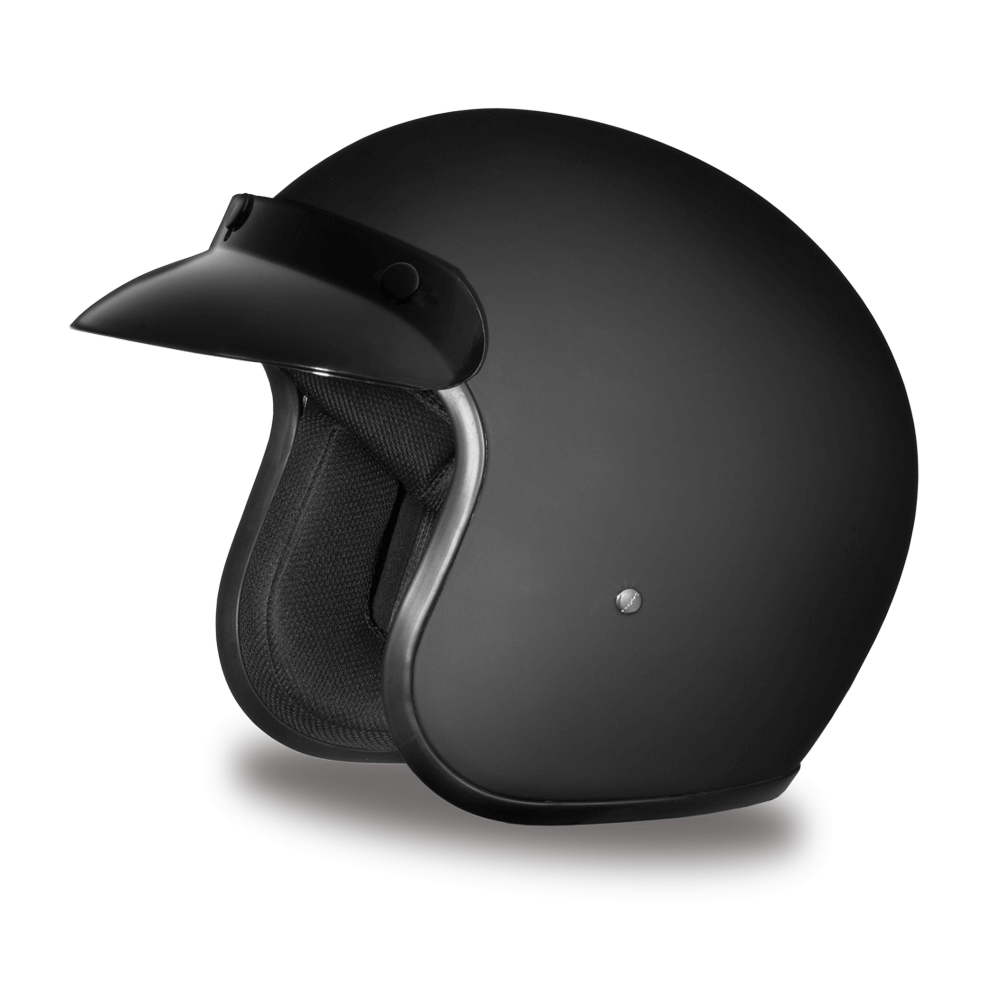 DC1-B D.O.T. DAYTONA CRUISER - DULL BLACK-3/4 Shell Helmets-Daniel Smart Mfg - Retail