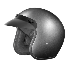 D.O.T. Daytona Cruiser Motorcycle Helmet - Gun Metal Grey Metallic