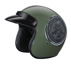 DOT Approved Daytona Cruiser Open Face Motorcycle Helmet - Men, Women & Youth - With Visor & Graphics - W/ 2nd Amendment Seal
